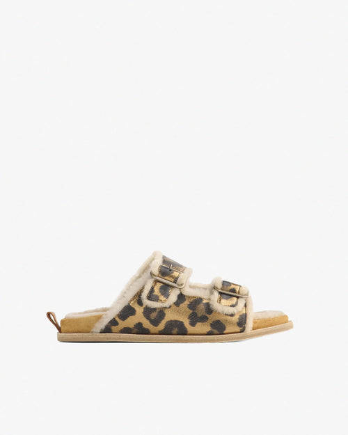 LEOPARD PRINT SANDALS / WARM GOLD