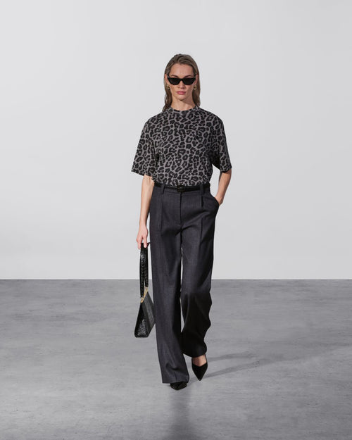 COHEN TEE / GREY LEOPARD