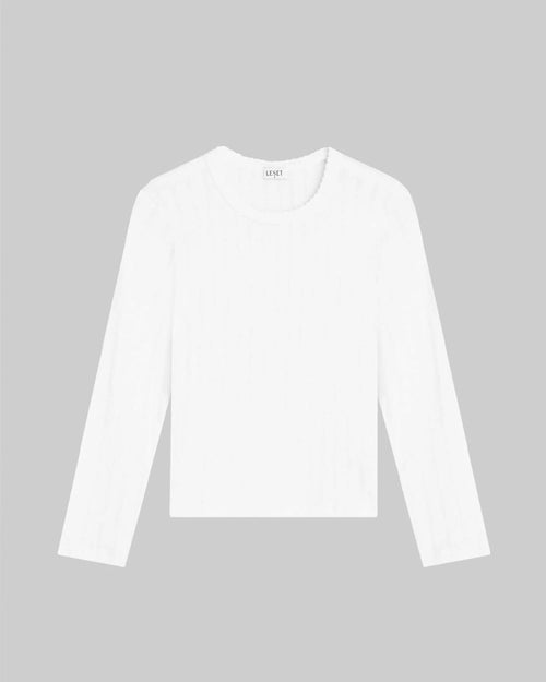 POINTELLE SLIM FIT LONG SLEEVE / WHITE