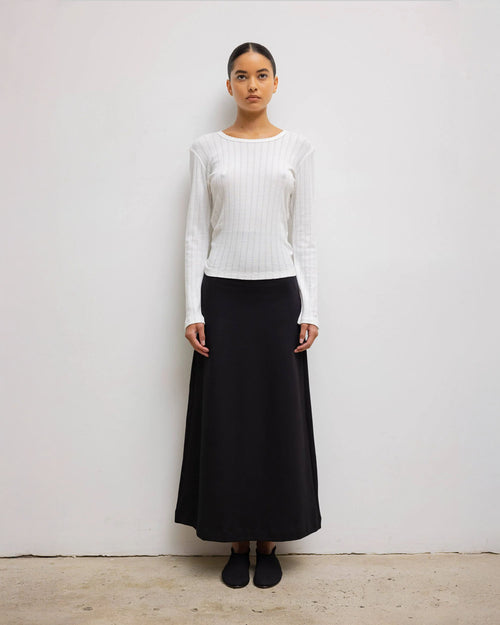 POINTELLE SLIM FIT LONG SLEEVE / WHITE