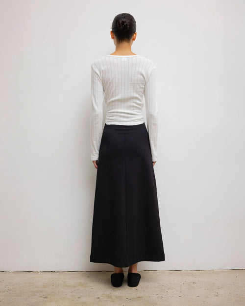 POINTELLE SLIM FIT LONG SLEEVE / WHITE