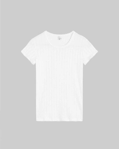 POINTELLE SLIM FIT TEE / WHITE