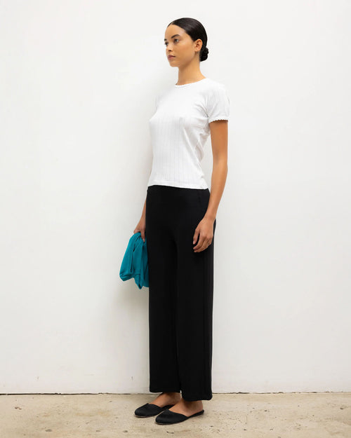 POINTELLE SLIM FIT TEE / WHITE