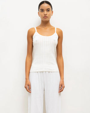 POINTELLE TANK / WHITE