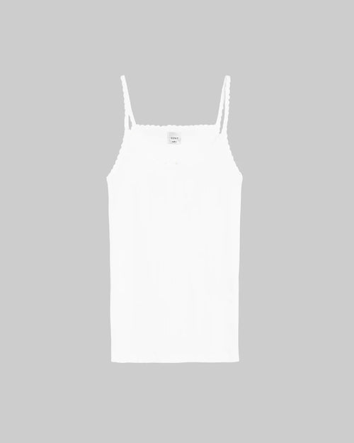 POINTELLE TANK / WHITE