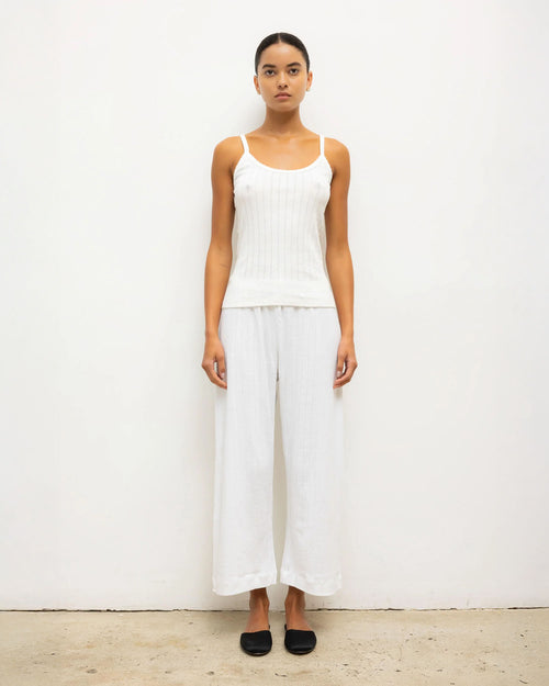 POINTELLE TANK / WHITE