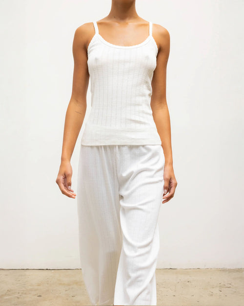 POINTELLE TANK / WHITE