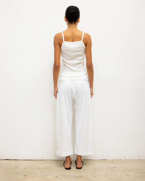 POINTELLE TANK / WHITE