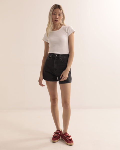 Levi's high waisted mom shorts in black