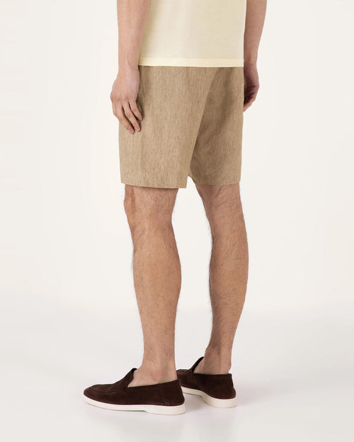 LINEN DRAWSTRING SHORT / DUNE MELANGE