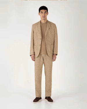 LINEN DRAWSTRING TROUSER / DUNE MELANGE