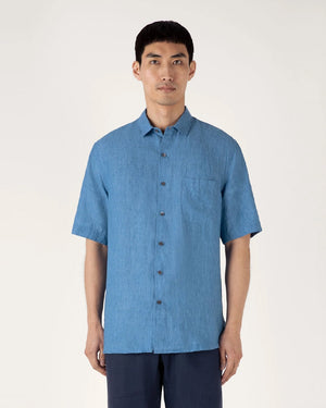 LINEN S/S SHIRT / COOL BLUE