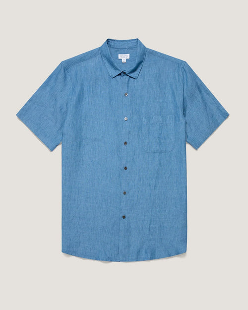 LINEN S/S SHIRT / COOL BLUE