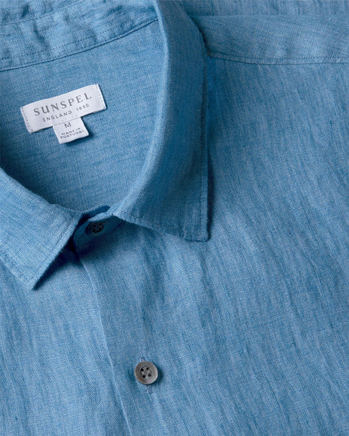 LINEN S/S SHIRT / COOL BLUE