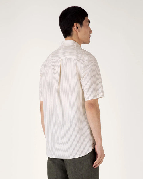 S/S VINTAGE STRIPE SHIRT / VINTAGE BLUE ECRU PINSTRIPE