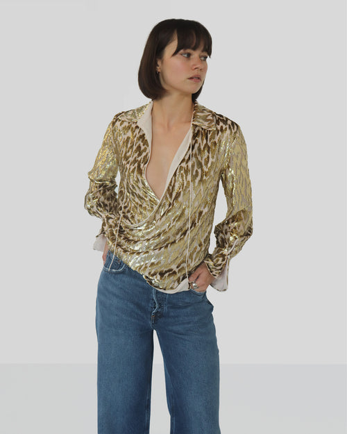 LUELLA L/S DEEP V TOP / GOLD