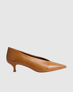 BABOUCHE KITTEN HEEL / CAMEL