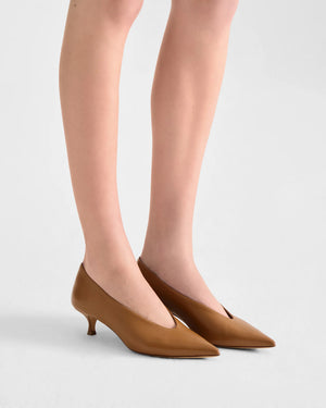 BABOUCHE KITTEN HEEL / CAMEL