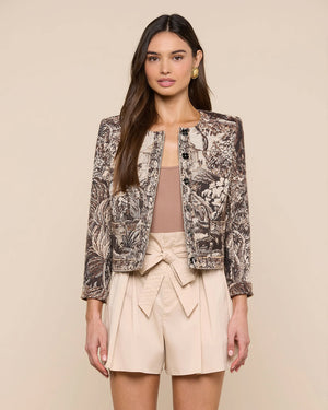 LIAN COLLARLESS JACKET / SCENIC TAPESTRY