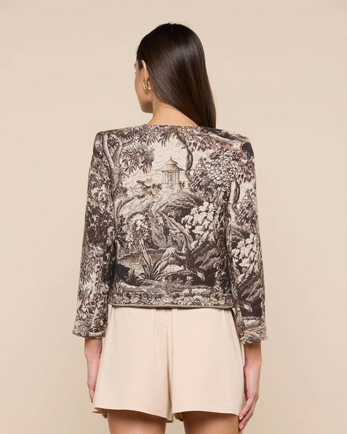 LIAN COLLARLESS JACKET / SCENIC TAPESTRY