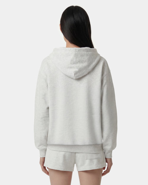 SIGNATURE LOGO EMBROIDERED ZIP HOODIE / HEATHER GRAY