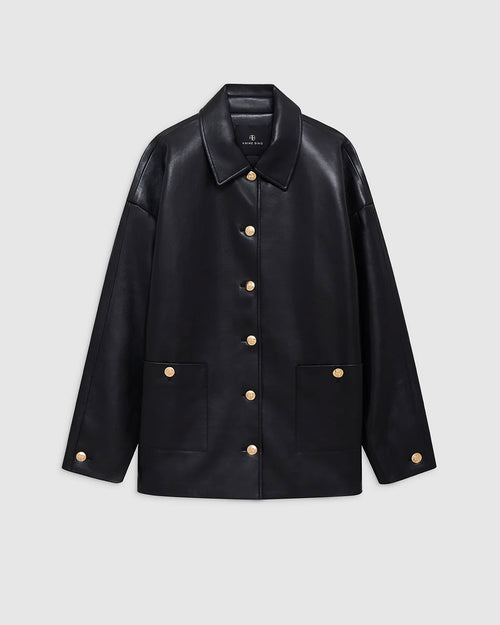 LUCA JACKET / BLACK RECYCLED LEATHER