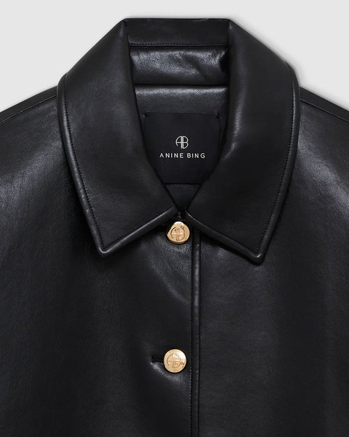 LUCA JACKET / BLACK RECYCLED LEATHER