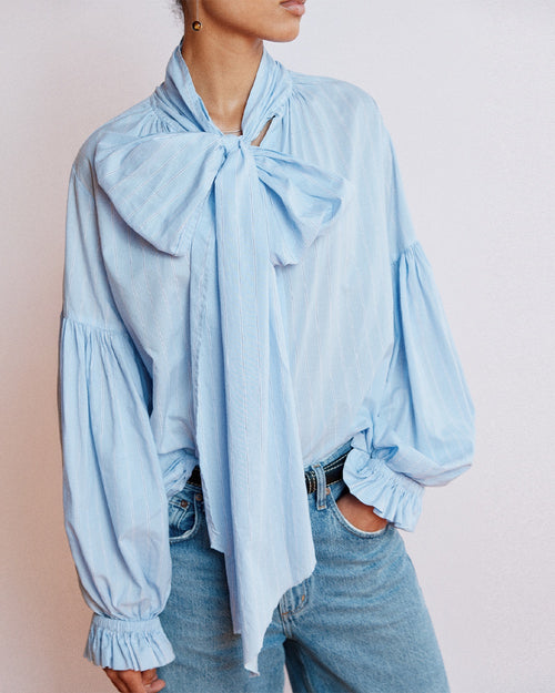 BOW BLOUSE / RAGLAN STRIPE