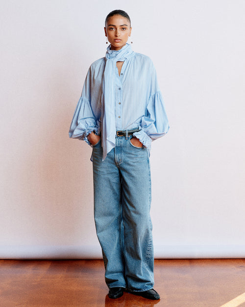 BOW BLOUSE / RAGLAN STRIPE