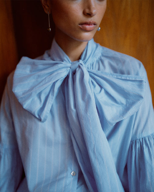 BOW BLOUSE / RAGLAN STRIPE