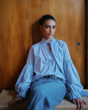 BOW BLOUSE / RAGLAN STRIPE