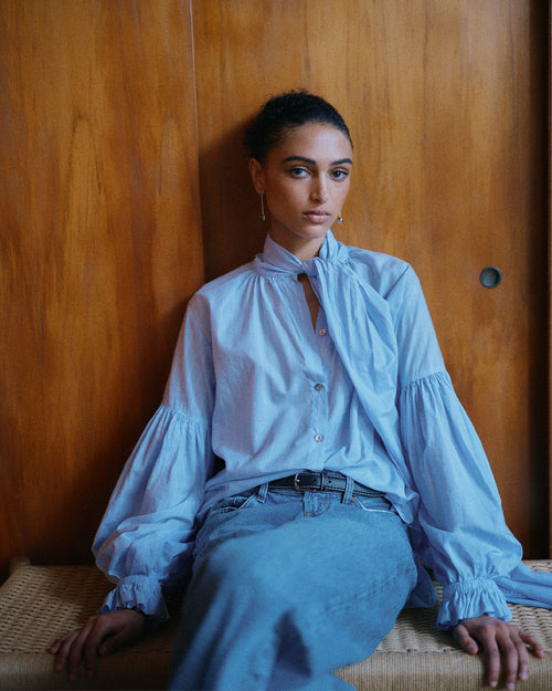 BOW BLOUSE / RAGLAN STRIPE