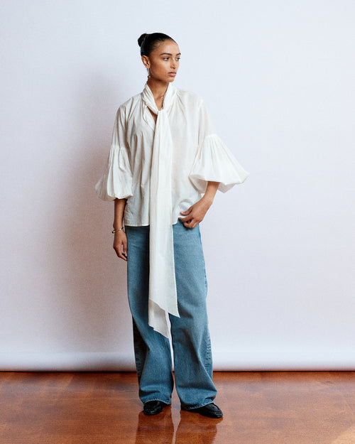 BOW BLOUSE / CREAM