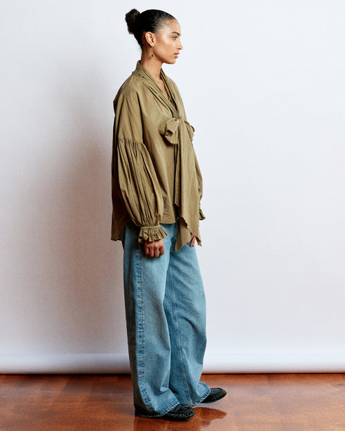 BOW BLOUSE / KELP