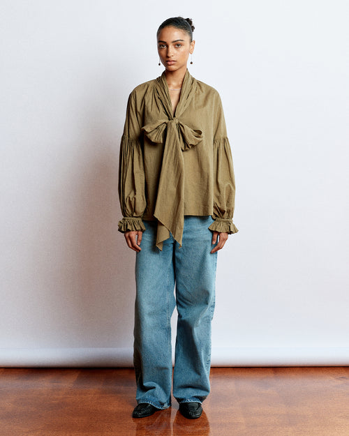 BOW BLOUSE / KELP