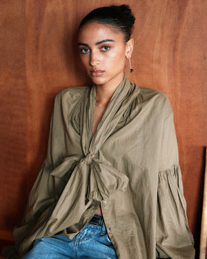 BOW BLOUSE / KELP