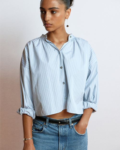 EVERYDAY CROP / CLOUD GREY STRIPE
