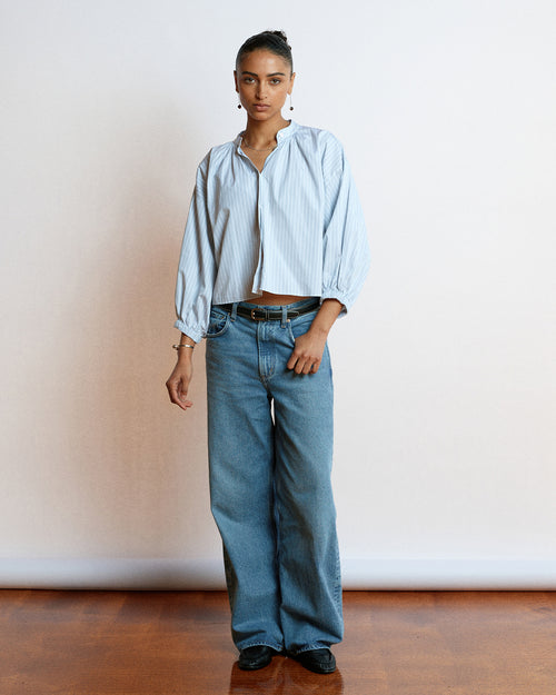 EVERYDAY CROP / CLOUD GREY STRIPE