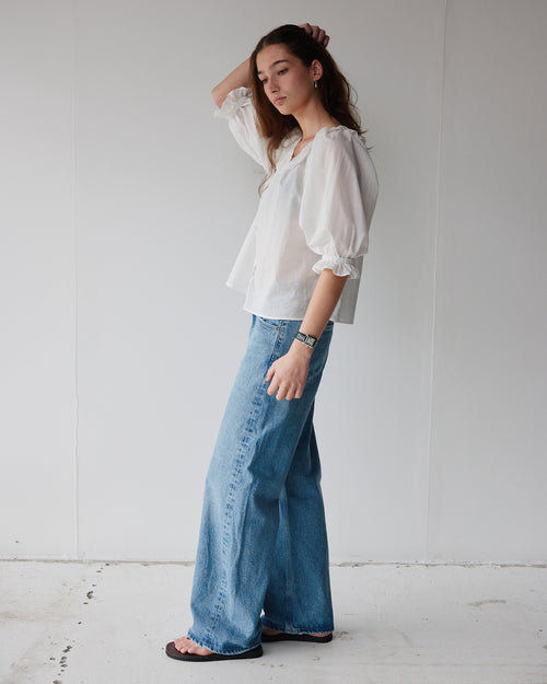 BON RUFFLE BLOUSE / CREAM