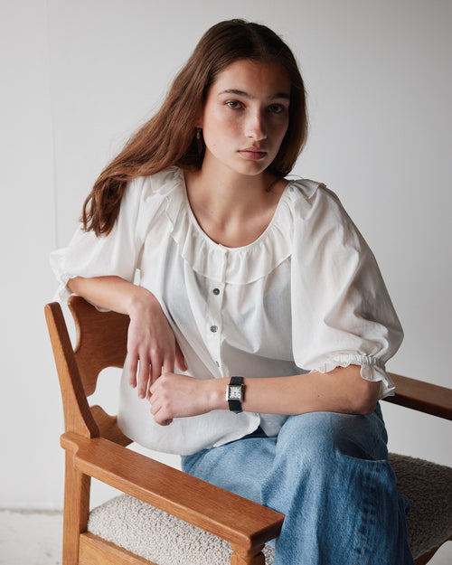 BON RUFFLE BLOUSE / CREAM