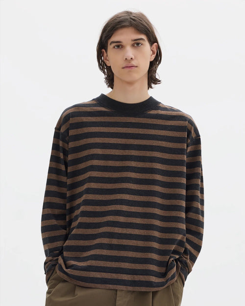 MHL CREW NECK MATELOT / OFF BLACK / BARK
