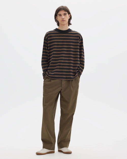 MHL CREW NECK MATELOT / OFF BLACK / BARK