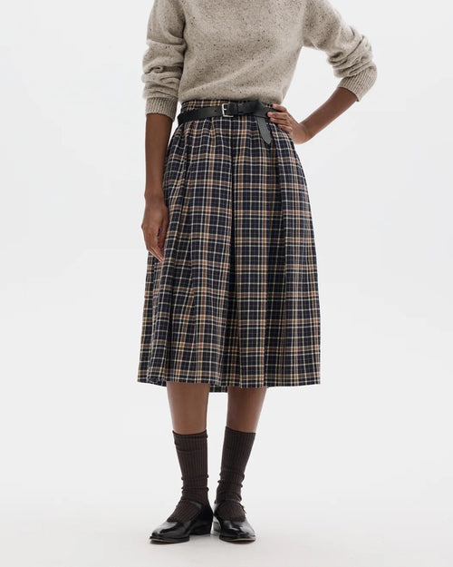 DARTED FULL SKIRT / NAVY / ECRU / MINERAL