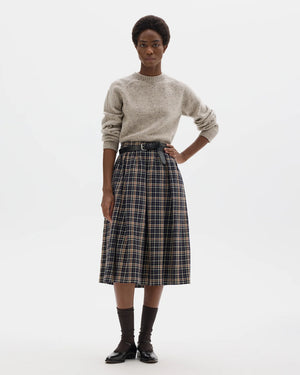 DARTED FULL SKIRT / NAVY / ECRU / MINERAL