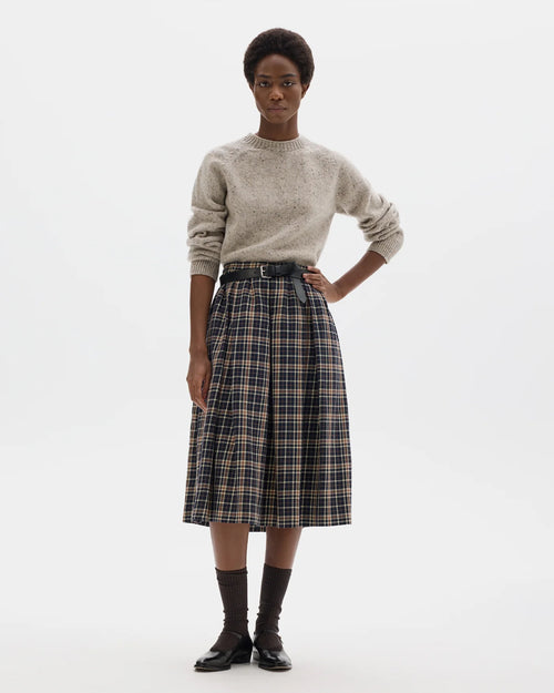 DARTED FULL SKIRT / NAVY / ECRU / MINERAL