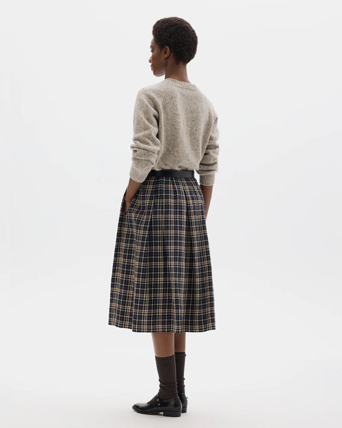 DARTED FULL SKIRT / NAVY / ECRU / MINERAL