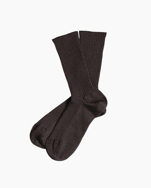 FULL RIB SOCK / DARK BROWN