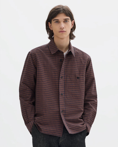 MHL OVERALL SHIRT / CHESTNUT / INK