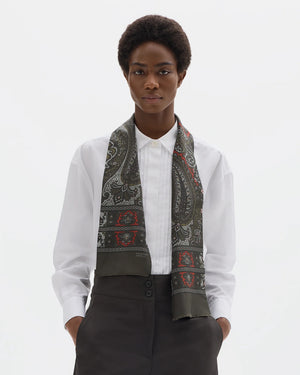 PAISLEY SCARF / SOFT BLUE / BURNT ORANGE