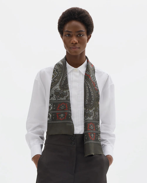 PAISLEY SCARF / SOFT BLUE / BURNT ORANGE